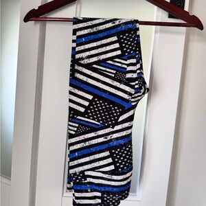 Lularoe Thin Blue Line Flag Leggings